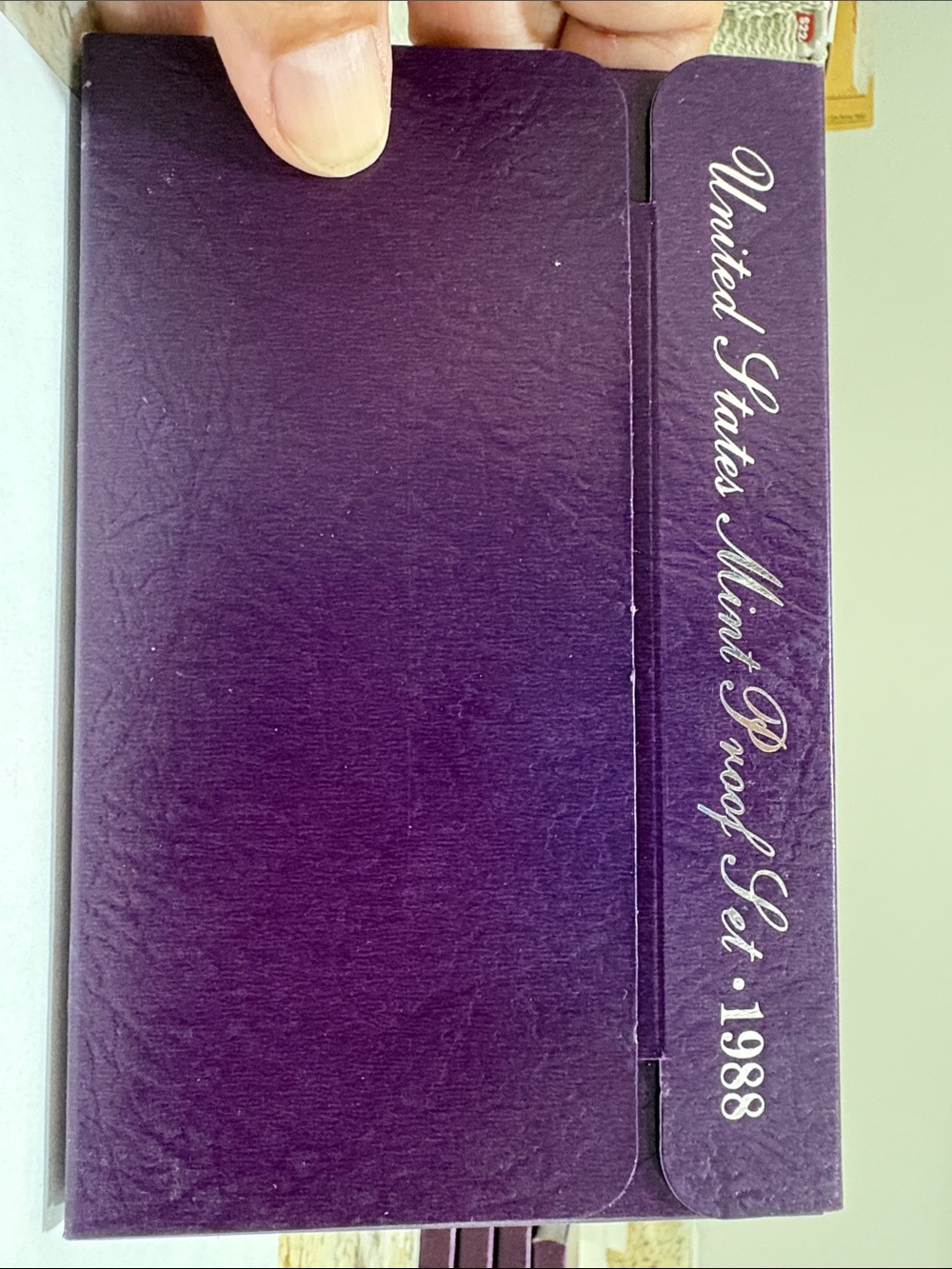 US Mint Proof Set 1988 5 coin set -  burgundy cover